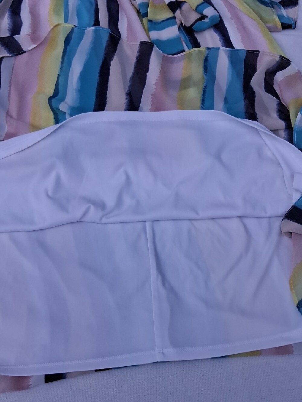 Lane Bryant Multicolor Pastel Striped‎ Wrap Midi Dress - Picture 15 of 15